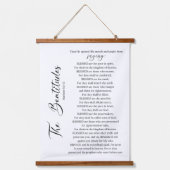 Die Beatitudes Matthew 5:2-12 Bibelschrift Wandteppich Mit Holzrahmen (Vorderseite)