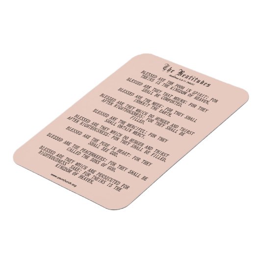 Die Beatitudes Matthew 5:3-11 NKJV Magnet (Linke Seite)