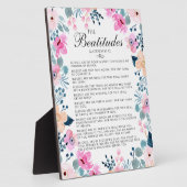Die Beatitudes Matthew 5:3-12 Blumenbibel Verse Fotoplatte (Seite)