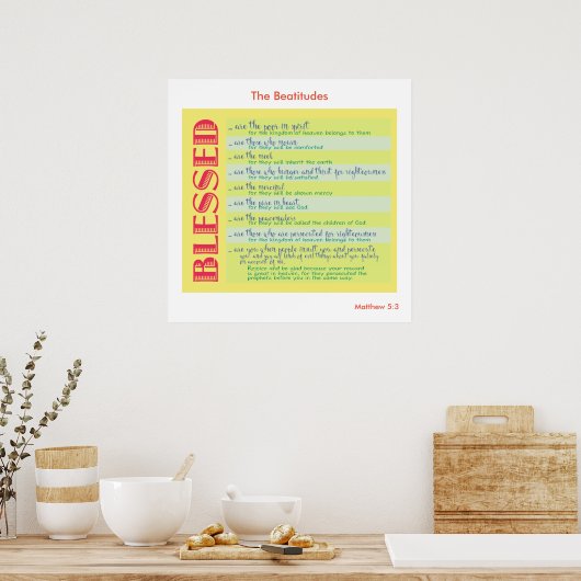 Die Beatitudes Matthew 5 Poster (Küche)