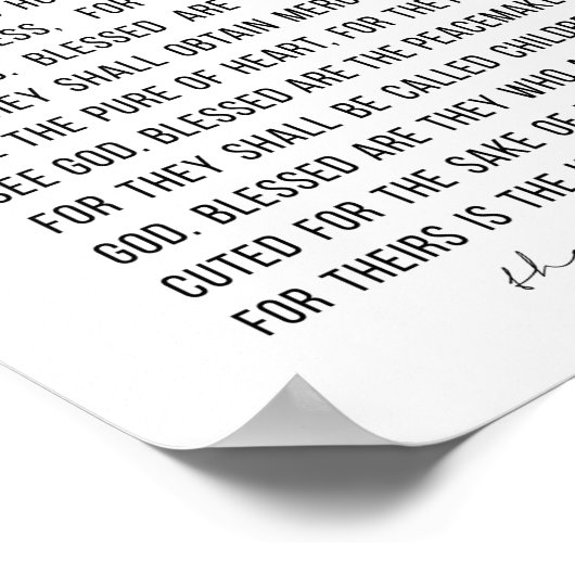 Die Beatitudes Poster (Ecke)