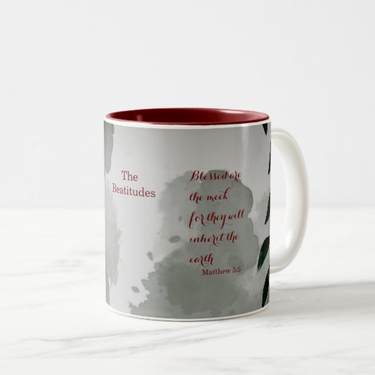 Die Beatitudes Scripture Verse 5:5 Zweifarbige Tasse (VorderseiteRechts)