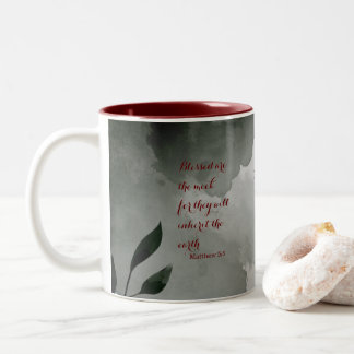 Die Beatitudes Scripture Verse 5:5 Zweifarbige Tasse