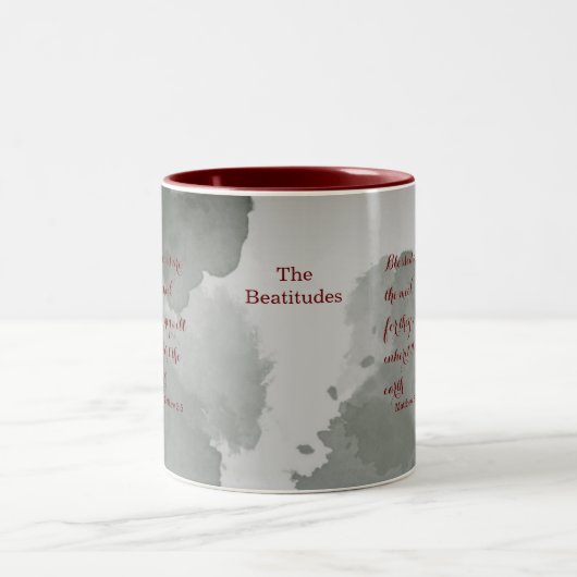 Die Beatitudes Scripture Verse 5:5 Zweifarbige Tasse (Mittel)