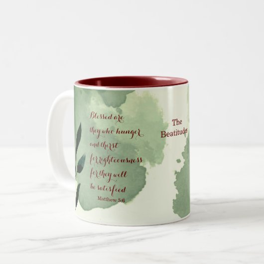 Die Beatitudes Scripture Verse 5:6 Zweifarbige Tasse (Vorderseite Links)