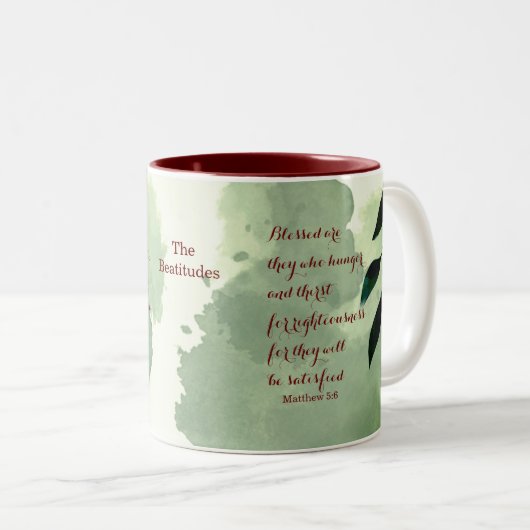 Die Beatitudes Scripture Verse 5:6 Zweifarbige Tasse (VorderseiteRechts)