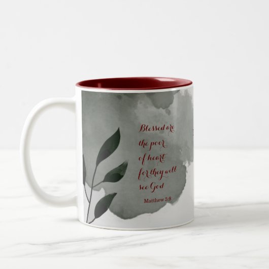 Die Beatitudes Scripture Verse 5:8 Zweifarbige Tasse (Links)