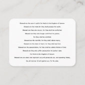 Die Beatitudes sermon auf der Gebetskarte Visitenkarte (Rückseite)