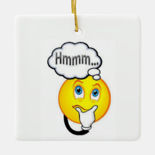 ** DIE BEDENKENDE EMOJI*** CHRISTMATISIERUNG KERAMIKORNAMENT