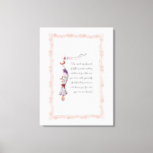 Die bedeutendste Beziehung, elegantes Zitat Leinwanddruck (Vorderseite)