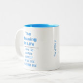Die Bedeutung des Lebens - eine MisterP-Tasse Zweifarbige Tasse (Vorderseite Links)