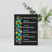 Die Bedeutung von Aloha Postkarte (Stehend Vorderseite)