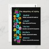 Die Bedeutung von Aloha Postkarte (Vorne/Hinten)