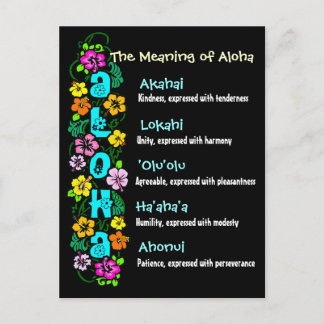 Die Bedeutung von Aloha Postkarte