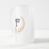 "Die Bedeutung von Bier." Monogram-Tasse Mattglas Bierglas (Vorderseite Links)