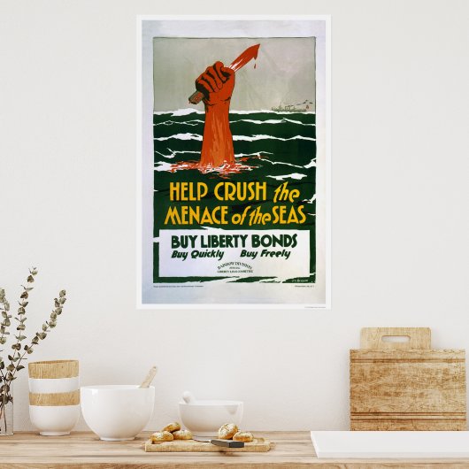 Die Bedrohung der Meere überwinden - Freiheitsanle Poster (Küche)