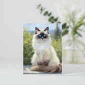 Die beeindruckende Ruhe der Ragdoll Postkarte (Stehend Vorderseite)