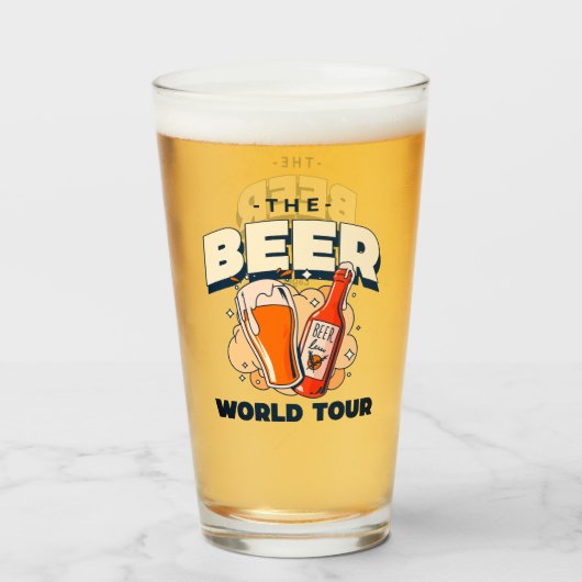 Die Beer World Tour Pint Glas (Rückseite (gefüllt))