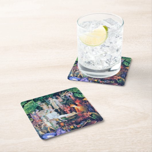 Die Beerdigung der Märchen, John Anster Fitzgerald Rechteckiger Pappuntersetzer (Vor Ort)