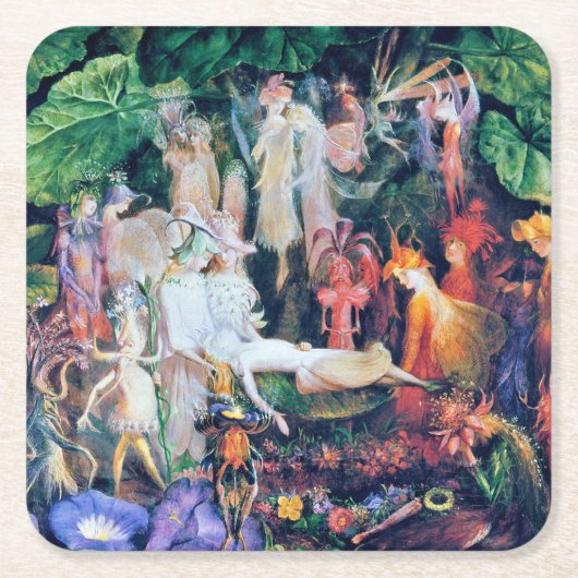 Die Beerdigung der Märchen, John Anster Fitzgerald Rechteckiger Pappuntersetzer (Vorderseite)