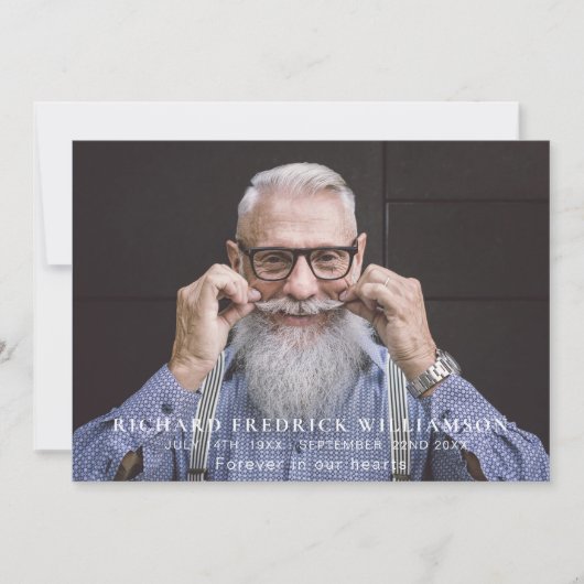 Die Beerdigung des modernen Fotos feiern Einladung (Vorderseite)