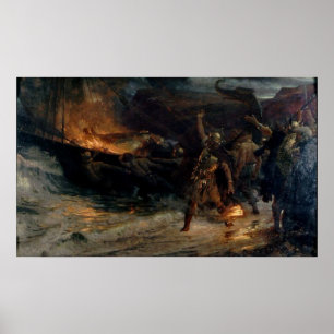 Die Beerdigung eines Vikings durch Frank Bernard D Poster
