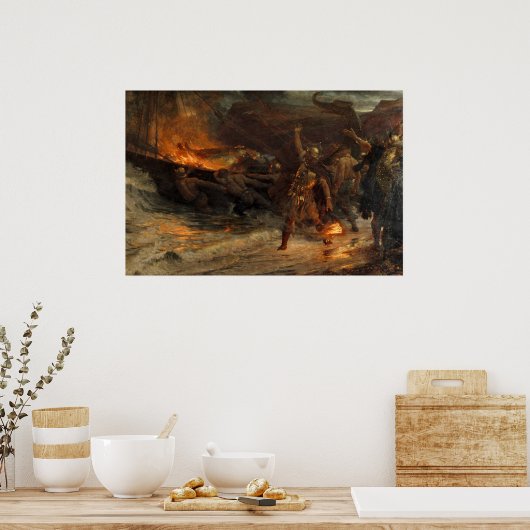 Die Beerdigung eines Wikinger Franks Dicksee 1893 Poster (Küche)