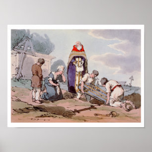 Die Beerdigung, geätzt vom Künstler, Poster