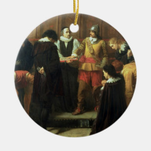 Die Beerdigung von Charles I (1600-49) in St Keramikornament