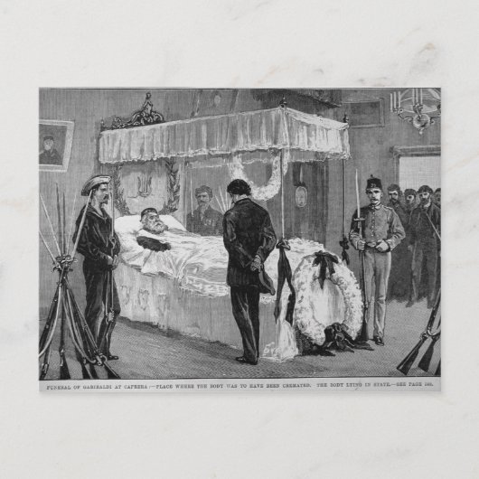 Die Beerdigung von Garibaldi in Caprera Postkarte (Vorderseite)