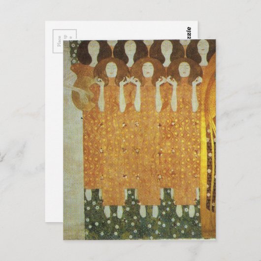 Die Beethoven-Frieze: Die Lange für das Glück Fi Postkarte (Vorne/Hinten)