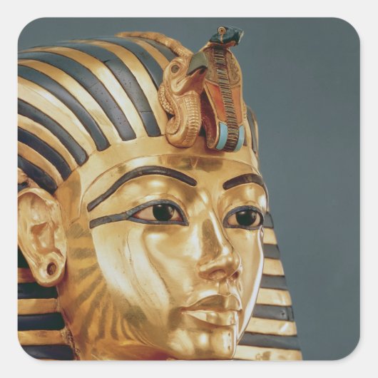 Die Begräbnismaske von Tutankhamun Quadratischer Aufkleber (Vorderseite)