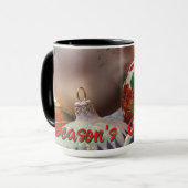 Die Begrüßung der Saison mit Ornamenten Tasse (Vorderseite Links)