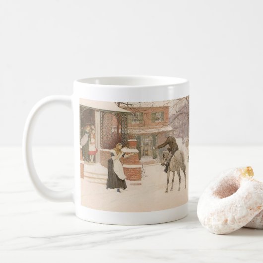 Die Begrüßung des Postboten von Robert Walker Macb Kaffeetasse (Mit Donut)