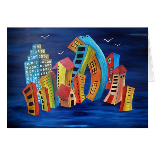 Die Begrüßungskarte der Floating-Stadt (Vorderseite (Horizontal))