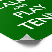 Die Behalten Ruhe und das Spiel Tennisplakatparodi Poster (Ecke)