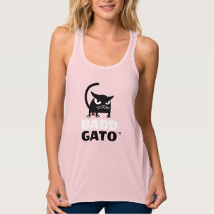 Die Behälter der Pink-schwarze Katzen-Frauen Tank Top