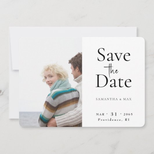 Die beiden Fotos Hochzeit retten das Datum Save The Date (Vorderseite)
