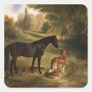 Die beiden Freunde Quadratischer Aufkleber