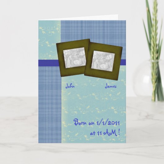 Die beiden Jungen - Foto-Geburtsankündigung - Mädc Ankündigung (Vorderseite)