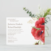 Die beiden Orte Rote Blume und Weiße Hochzeit Einladung (Stehend Vorderseite)