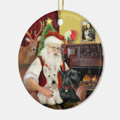 Die beiden schottischen Terrier des Weihnachtsmann Keramik Ornament (Links)