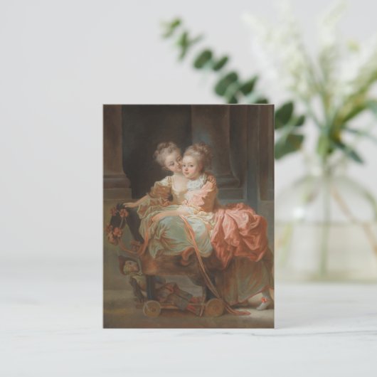 Die beiden Schwestern - Jean-Honoré Fragonard Postkarte (Stehend Vorderseite)