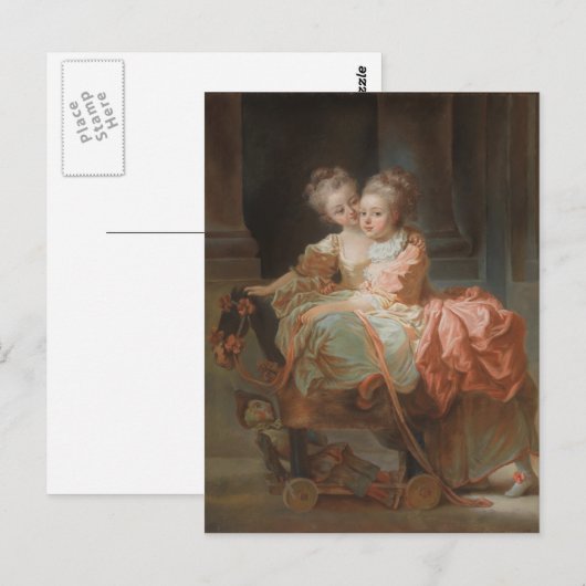 Die beiden Schwestern - Jean-Honoré Fragonard Postkarte (Vorne/Hinten)