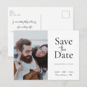Die beiden US-Fotos Moderner QR-Code Save the Date Postkarte (Vorne/Hinten)