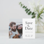 Die beiden US-Fotos Moderner QR-Code Save the Date Postkarte (Stehend Vorderseite)