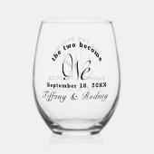 Die beiden werden zu einem Schwarzen Script-Trinkb Weinglas Ohne Stiel (Vorderseite)