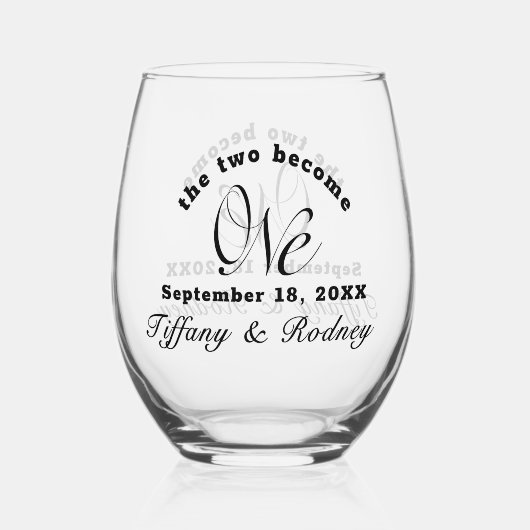 Die beiden werden zu einem Schwarzen Script-Trinkb Weinglas Ohne Stiel (Vorderseite)