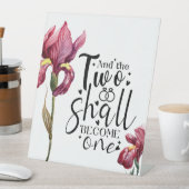 Die beiden werden zu einer rosa Irishochzeit Sockelschild (In Situ)