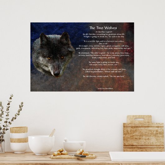 Die beiden WOLVES CHEROKEE TALE Art Poster (Küche)